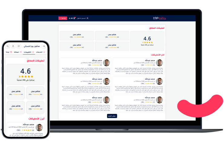Customer feedback page displaying ratings and comments